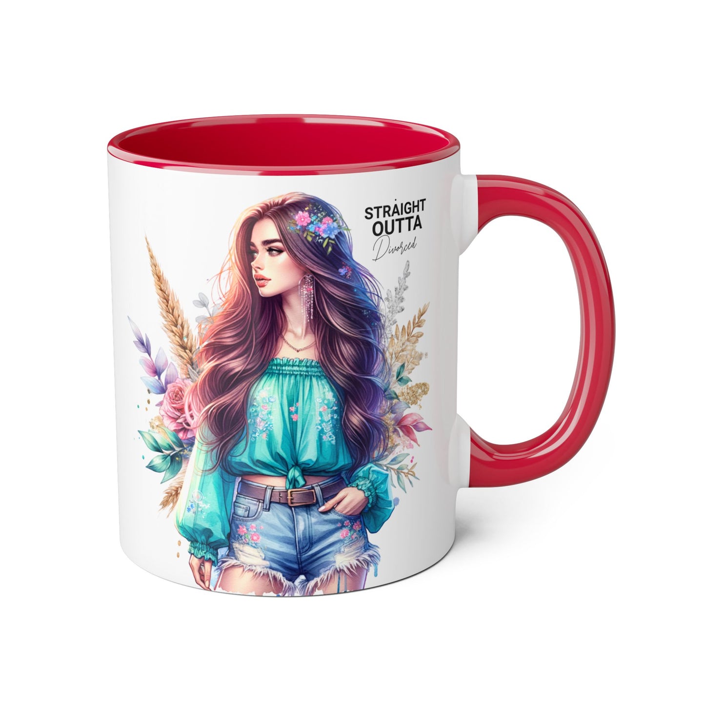 Straight Outta Divorced Humoristic Vibrant Floral Accent Mug, Straight Outta Design, Gift for Coffee Lovers, Boho Home Decor, Ideal for Birthdays, Celebrations, Enjoy [...]