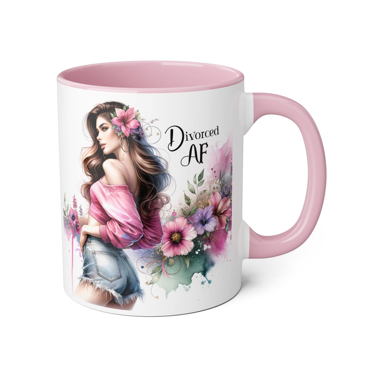 Divorced AF Accent Mug, Empowering Gift for Newly Divorced, Coffee Lover Mug, Inspirational Drinkware, Funny Divorce Humor