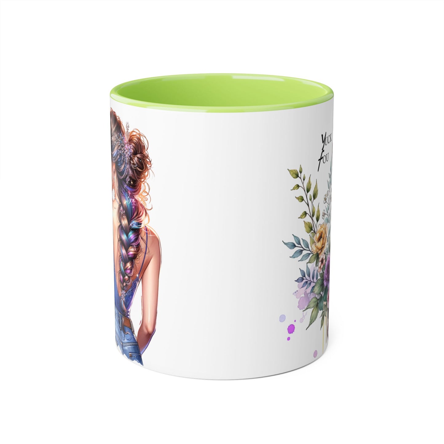 Yuck Fou Floral Inspirational Accent Mug, 11oz Coffee Cup, Gift for Her, Motivational Quote Beverage Holder, Rustic Home Decor