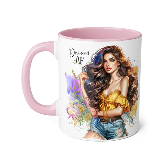 Divorced AF Accent Mug – Perfect for Coffee Lovers, Gift for Divorce Celebration, Sassy Mug, Unique Coffee Cup, Empowering Drinkware
