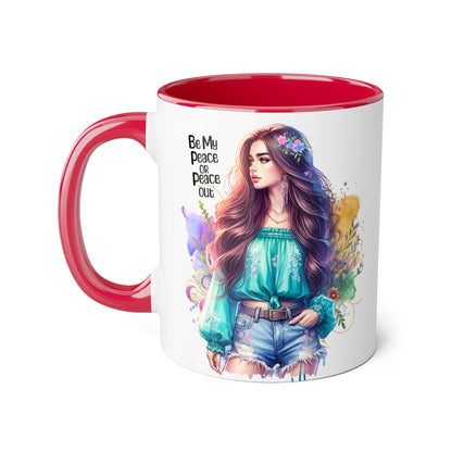 Mug - Be My Peace or Peace Out Accent Mug, 11oz