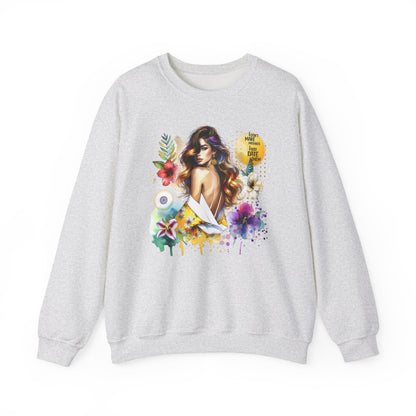 I Don't Make Mistakes, I Just Date Them Floral Art Crewneck Sweatshirt, Comfortable Ladies Fashion, Gift for Her, Boho Style, Casual Outfit, Cozy Sweater