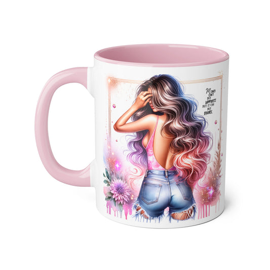 Money Can't Buy Happiness But It Can Buy Divorce Humoristic Gorgeous Floral Accent Mug, Inspirational Coffee Cup, Perfect Gift for Her, Girl Boss Mug, Motivational Drinkware