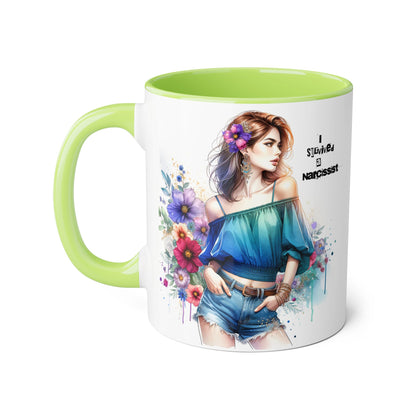 Stylish Floral Accent Mug, Trendy Coffee Cup, Gift for Her, Birthday Mug, Inspirational Drinkware