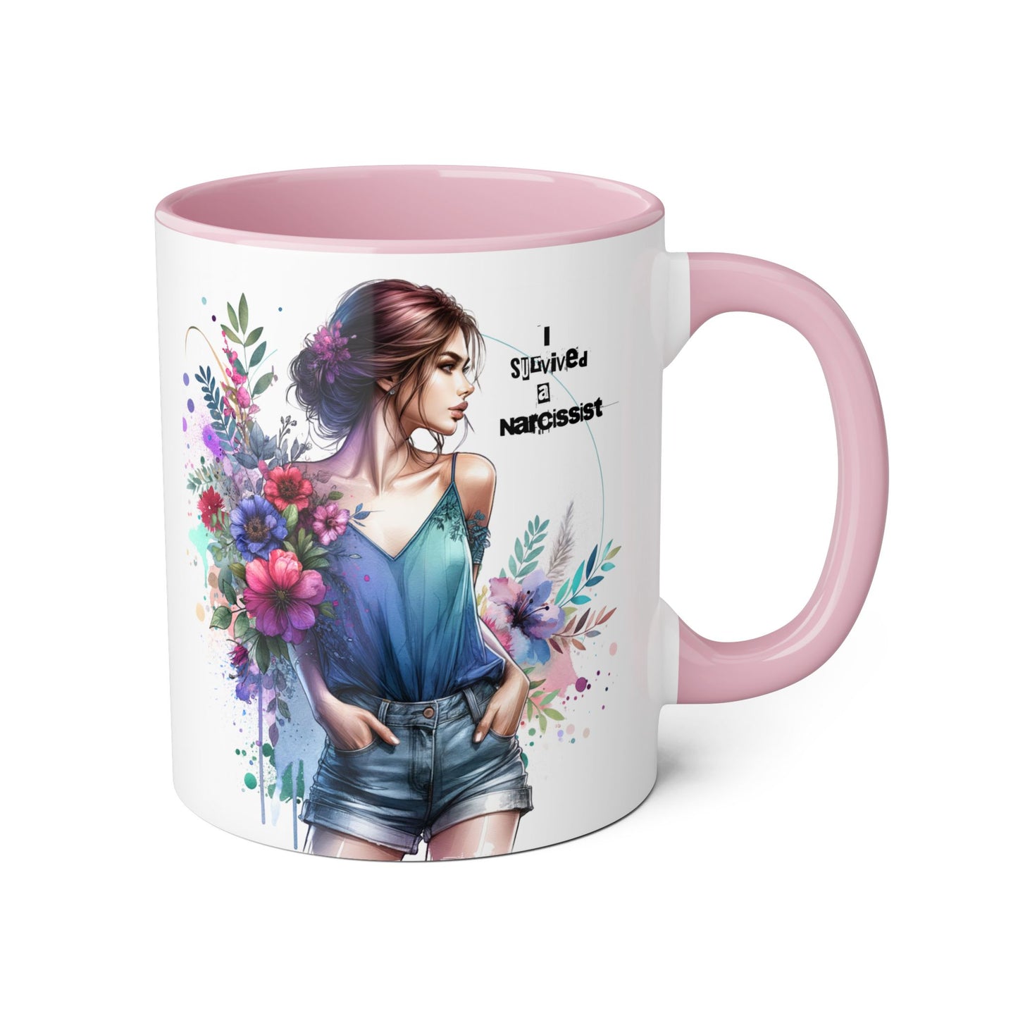 Floral Art Accent Mug - Stay Wild & Nameless, Bohemian Coffee Cup, Floral Gift for Her, Unique Home Decor, Mug for Tea Lovers