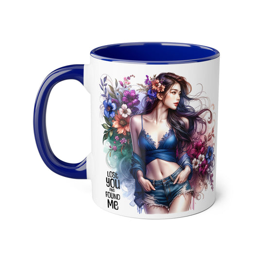 Floral Art Accent Mug - Lose You, Found Me | Unique Gift for Her, Coffee Lover, Tea Enthusiast, Birthday, Housewarming