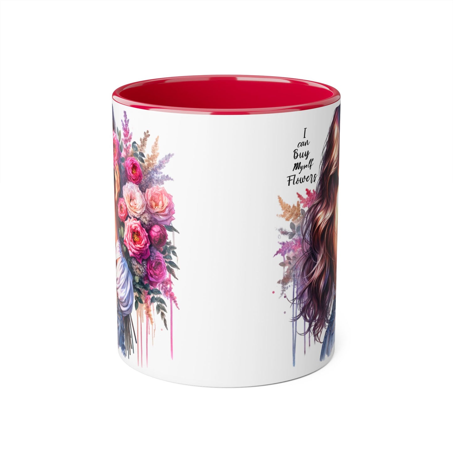 I Can Buy Myself Flowers Floral Accent Mug - Stylish Coffee Cup for Flower Lovers, Gift for Her, Home Decor, Art Mug, Mother's Day Gift