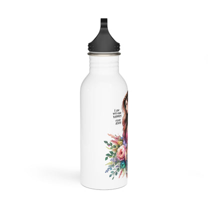 I Am My Own Happily Ever After Floral Art Stainless Steel Water Bottle - Inspirational Design for Stylish Hydration
