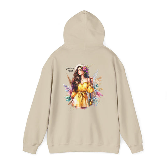 Thank U, Next Bohemian Chic Hoodie - Relaxed Fit Unisex Sweatshirt, Casual Style, Everyday Wear, Gift for Her, Art-Inspired Apparel