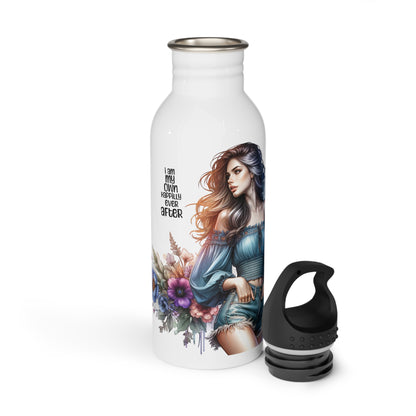 I Am My Own Happily Ever After Floral Fantasy Water Bottle - Inspirational Design for Everyday Use, Eco-Friendly Hydration, Perfect Gift for Friends and Quotes Lovers