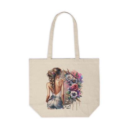 Thank U, Next Bohemian Floral Tote Bag, Eco-Friendly Canvas Bag, Chic Shopping Bag, Summer Tote, Gift for Her