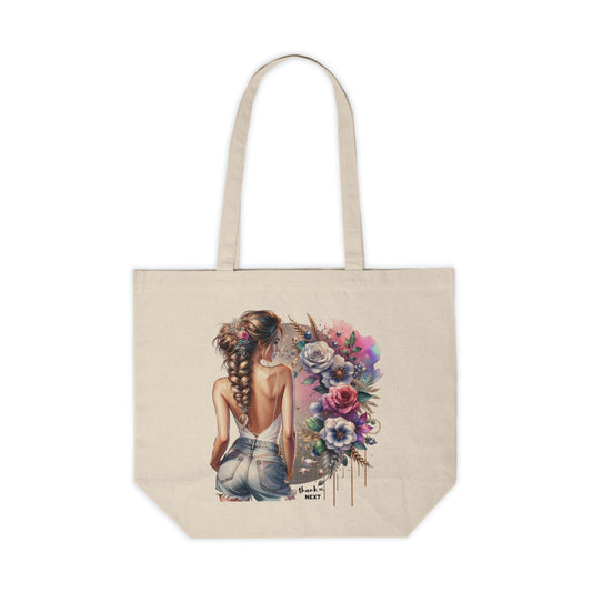 Thank U, Next Bohemian Floral Tote Bag, Eco-Friendly Canvas Bag, Chic Shopping Bag, Summer Tote, Gift for Her