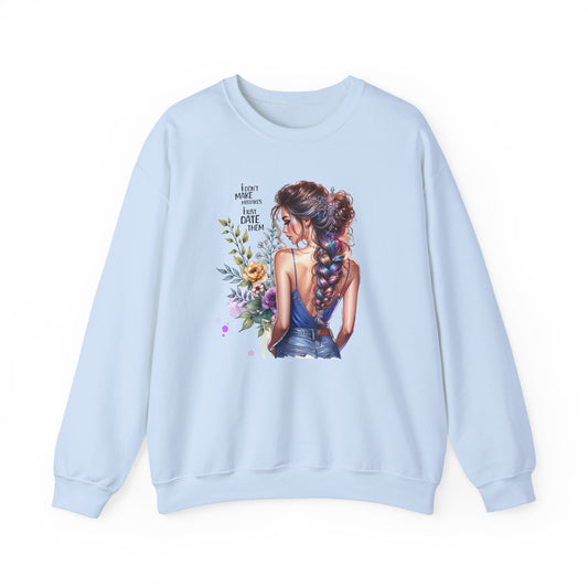 I Don`t  Make Mistakes, I Just Date Them Floral Illustration Crewneck Sweatshirt, Cozy Gift for Her, Casual Fashion, Spring Wardrobe Essential, Art Lover Apparel