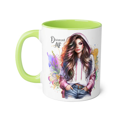 Divorced AF Accent Mug, 11oz - Empowering Coffee Cup for Strong Women, Gift for Divorcee, Self-Care Mug, Celebrate New Beginnings