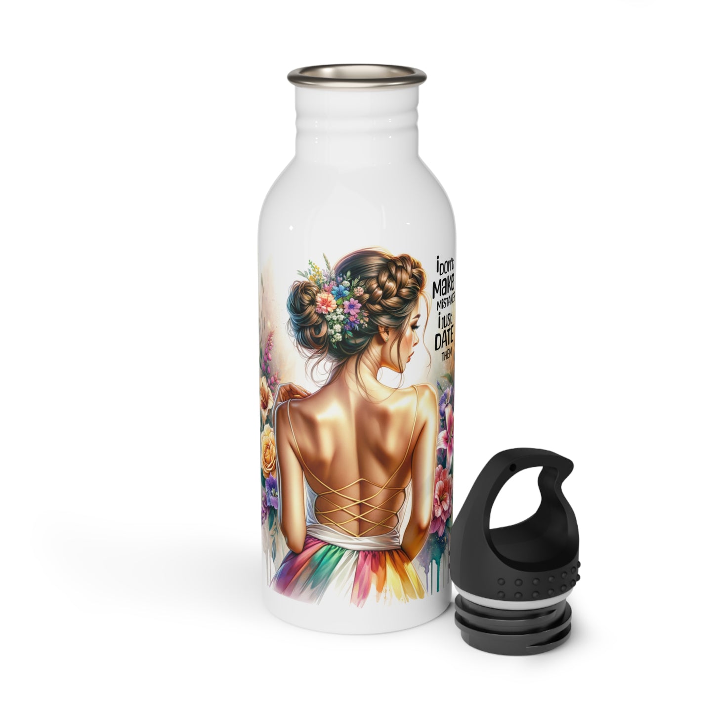 I Don't Make Mistakes, I Date Them Stylish Floral Stainless Steel Water Bottle, Cute Water Bottle, Motivational Gift, Eco-Friendly Hydration, Fitness Lover Gift, Summer [...]