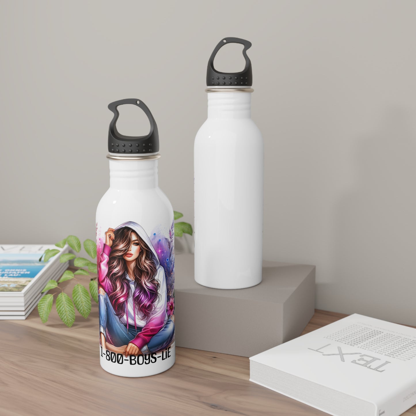 1-800-Boys-Lie Chic Stainless Steel Water Bottle with Artistic Design, Trendy Reusable Bottle, Eco-Friendly Gift, Perfect for College Students, [...]