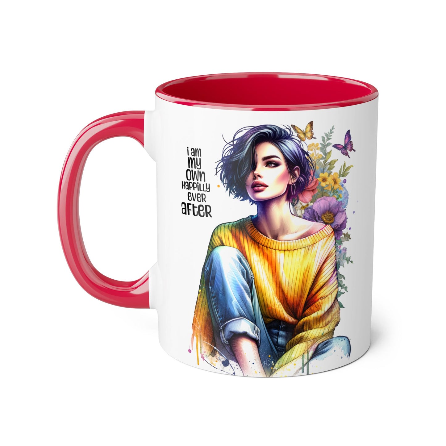 I Am My Own Happily Ever After Empowering Accent Mug - I Am My Own Happiness Ever After, Inspirational Gift for Her, Coffee Lover, Self-Care Decor, Motivational Cup