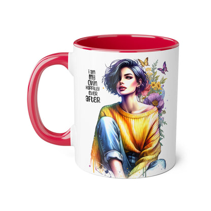 I Am My Own Happily Ever After Empowering Accent Mug - I Am My Own Happiness Ever After, Inspirational Gift for Her, Coffee Lover, Self-Care Decor, Motivational Cup