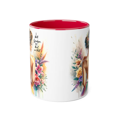 I Hold Grudges, I'll Heal in Hell Elegant Floral Accent Mug for Tea Lovers, Perfect Gift for Grandmas, Inspirational Coffee Mug, Home Decor, Mother's Day
