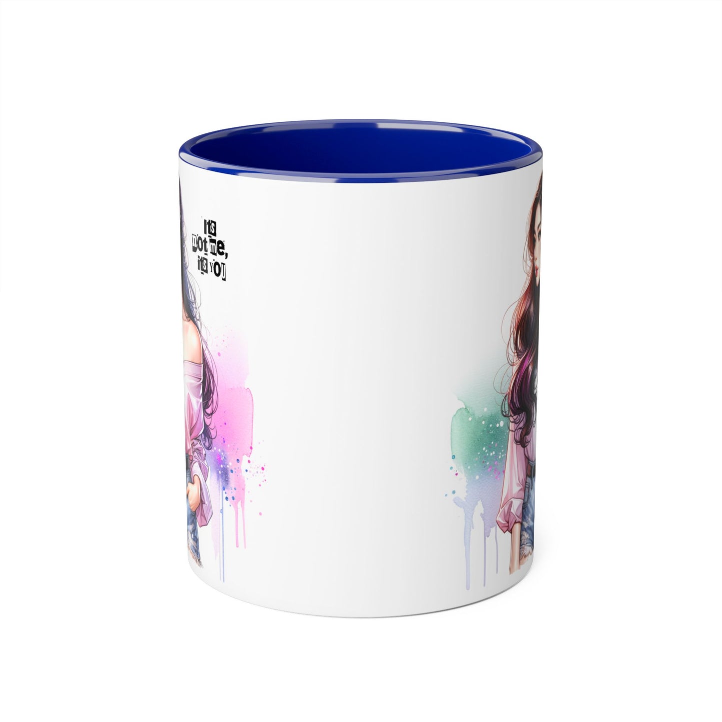 It's Not Me, It's You Humoristic Vibrant Accent Mug, Espresso Lover's Gift, Stunning Art Print Mug, Unique Coffee Cup, Colorful Tea Mug, Perfect for Birthdays, Cozy Vibes