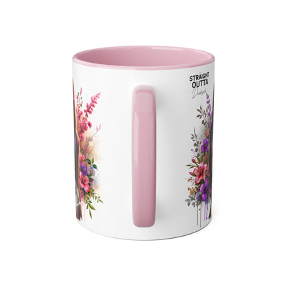Straight Outta Divorced Humoristic Floral Accent Mug