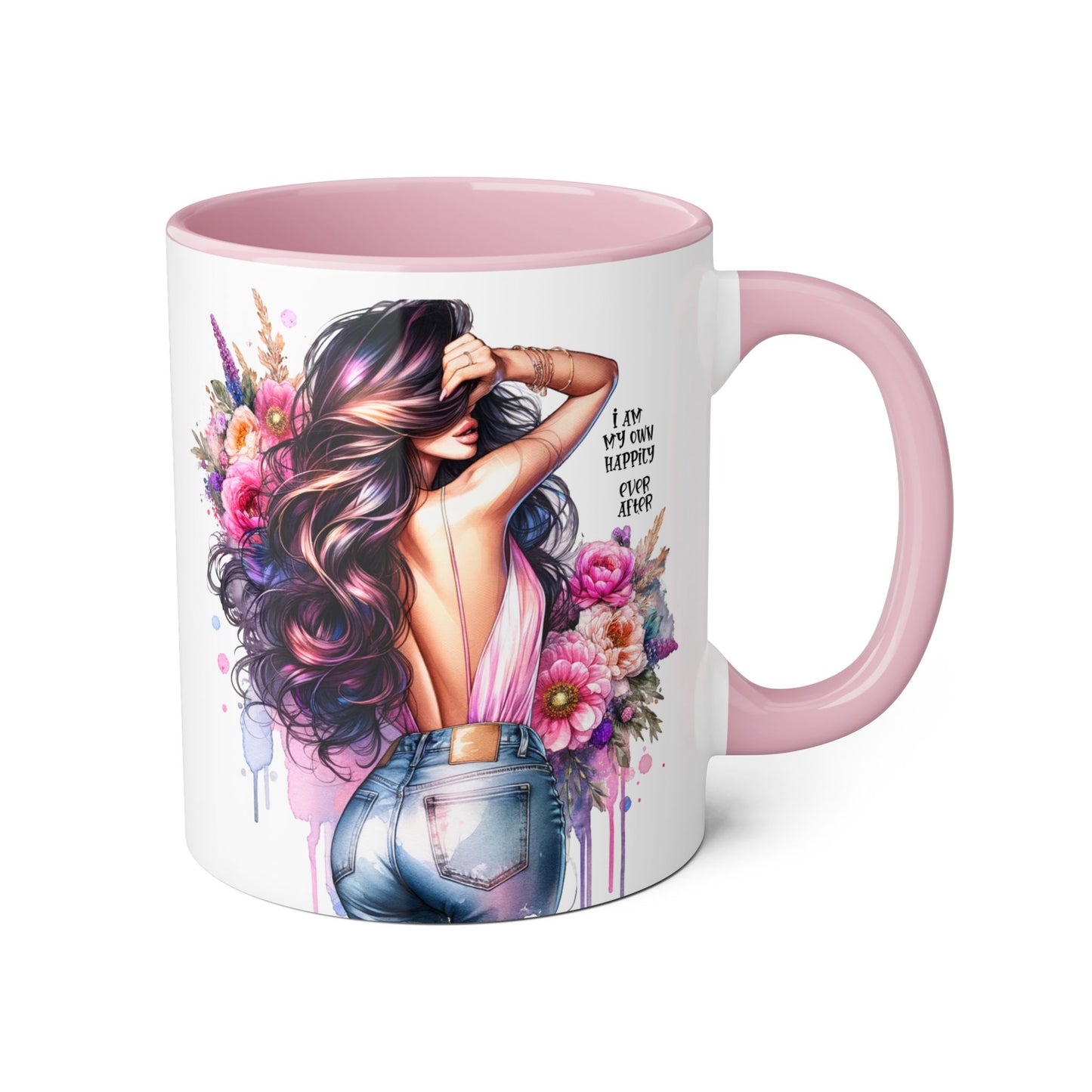 I Am My Own Happily Ever After Self-Love Floral Accent Mug - 11oz Inspirational Coffee Cup