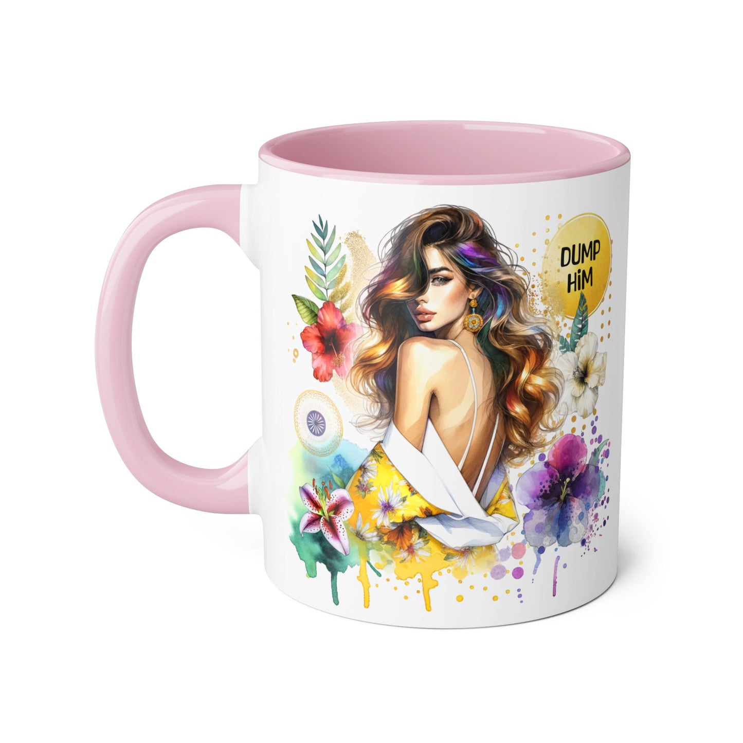 Colorful Inspirational Accent Mugs | Perfect Gift for Self-Love, Friendship, or Breakup Support