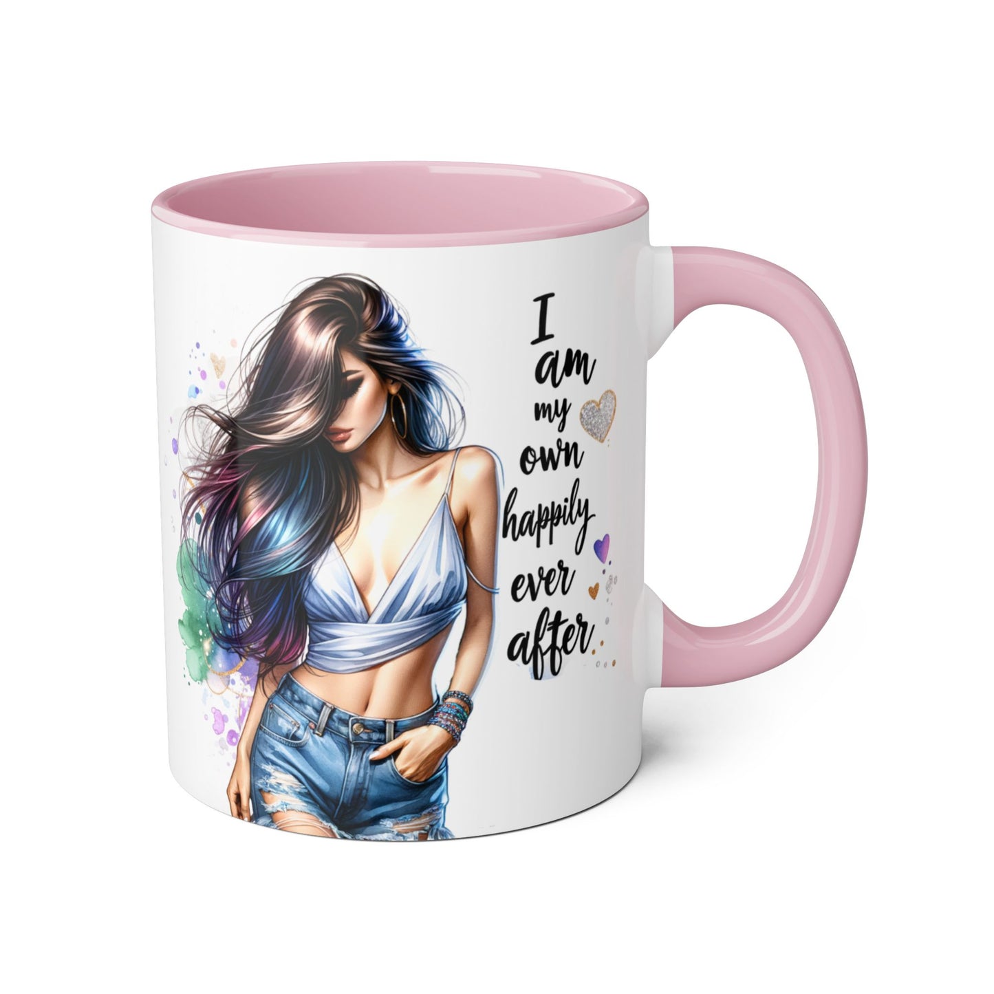 Empowerment Accent Mug - 11oz Inspirational Coffee Cup, 'I Am My Own Happily Ever After' Design