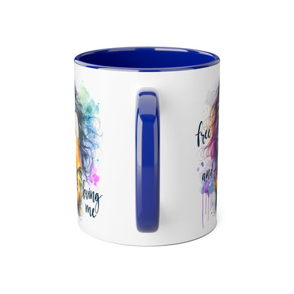Colorful Inspirational Accent Mug, Free and Loving Me Coffee Cup, Artistic Drinkware Gift for Her, Vibrant Daily Motivation, Birthday [...]
