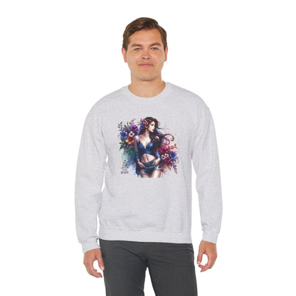 I Am My Own Happily Ever After  Floral Goddess Sweatshirt | Cozy Unisex Crewneck | Perfect Gift for Fall/Winter, Artistic Apparel, Wall Art Sweatshirt, Everyday Wear
