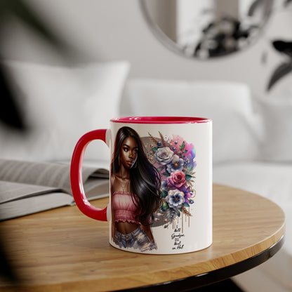 I Hold Grudges, I'll Heal in Hell  Humoristic Bohemian Floral Accent Mug, Stylish Coffee Cup, Ideal for Gifting, Home Decor, Motivational Quote Mug, Perfect for Every Occasion