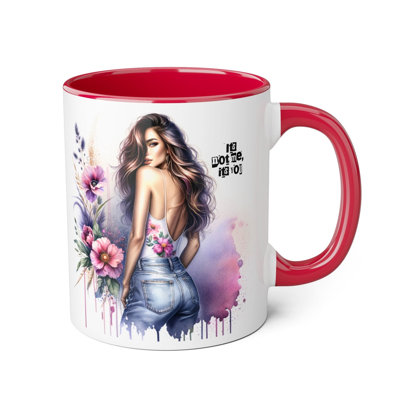 It's Not Me, It's You Humoristic Floral Art Accent Mug