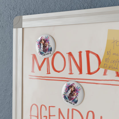 Trendy Button Magnet, Decorative Fridge Magnet, Cute Gift for Her, Boho Chic, College Dorm Decor, 1-800-BOYS-LIE