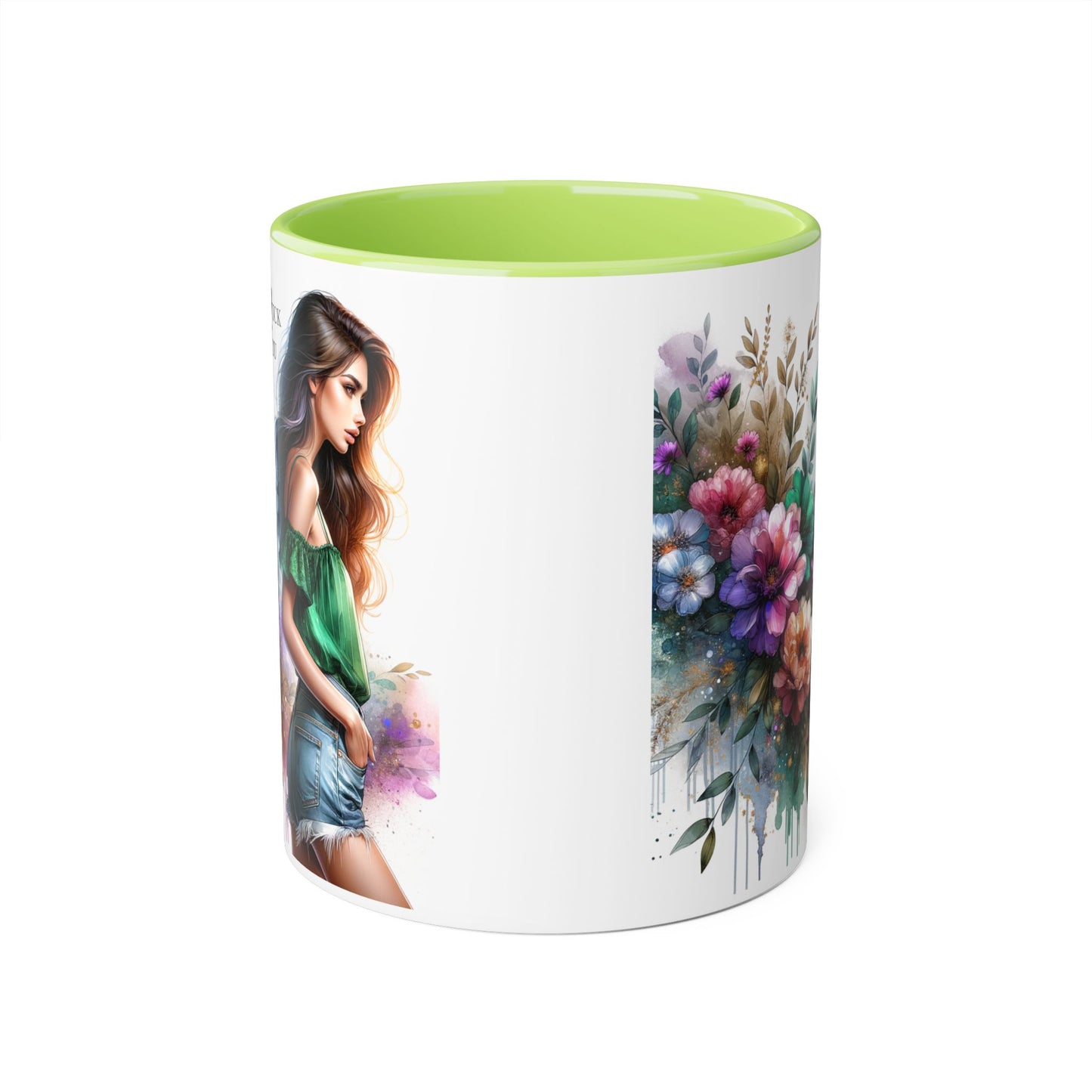 Yuck Fou Floral Accent Mug, 11oz Ceramic Coffee Cup, Inspirational Gift, Home Decor, Unique Art Mug, Perfect for Coffee Lovers