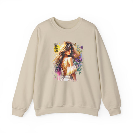 Lost You And Found Me Bohemian-Themed Crewneck Sweatshirt with Floral Design, Cozy Casual Wear, Gift for Her, Everyday Comfort, Family Gatherings, Spring Fashion