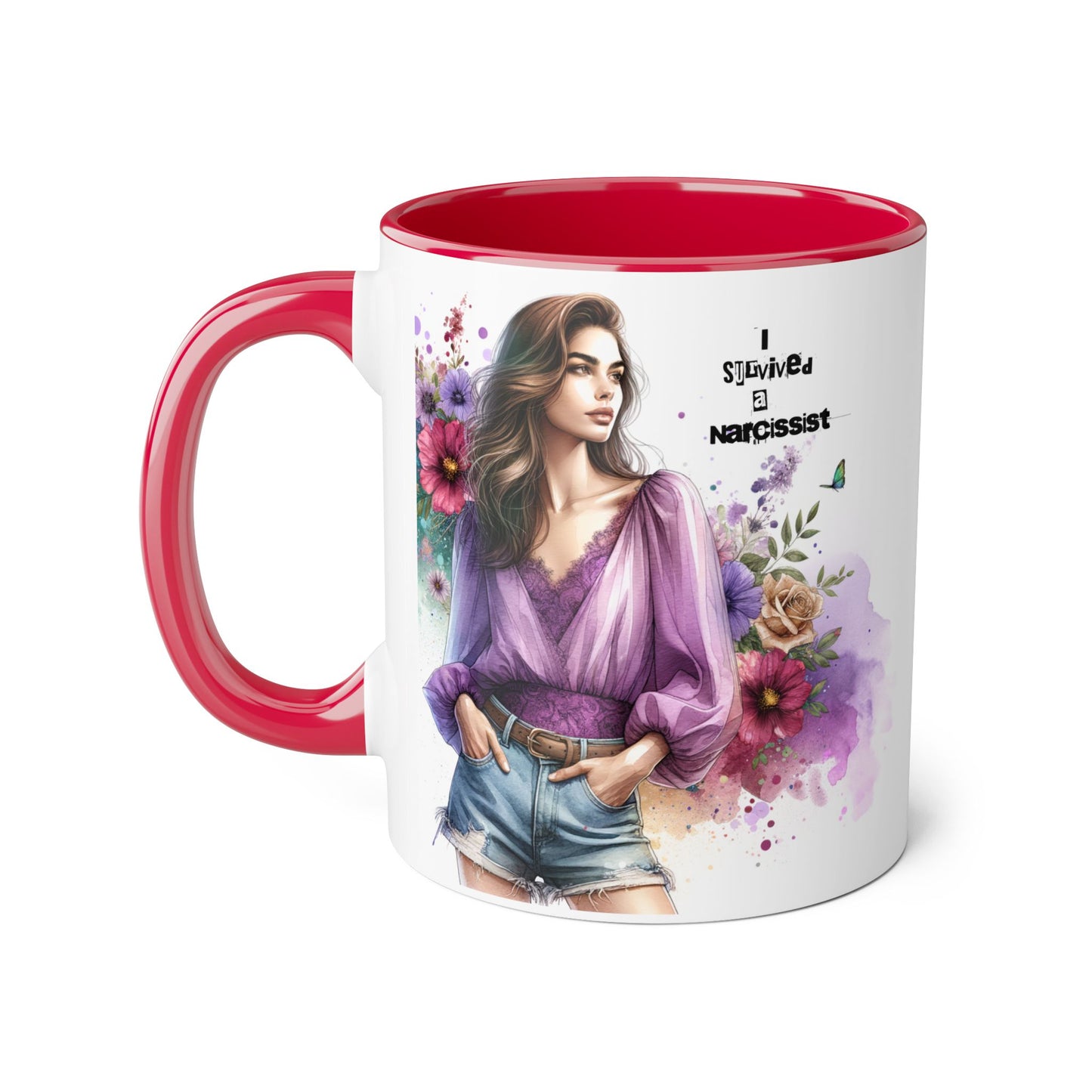 Stylish Floral Accent Mug with Quote, Perfect Gift for Coffee Lovers, Home Decor, Inspirational, Birthday, Humor, Self-Love