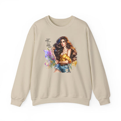I Don`t  Make Mistakes, I Just Date Them Artistic Crewneck Sweatshirt - Perfect for Casual Outings, Gifts, Festivities, and Everyday Comfort, Featuring Colorful Designs