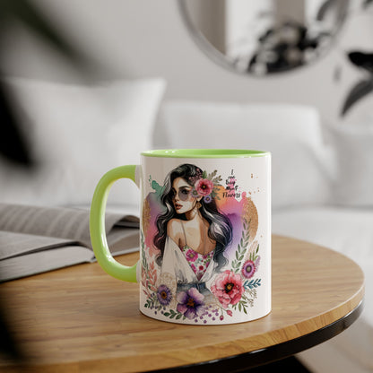 I Can Buy Myself Flowers Floral Accent Mug, Inspirational Gift, Coffee Mug, Artful Tea Cup, Unique Drinkware, Mother's Day, Home Decor