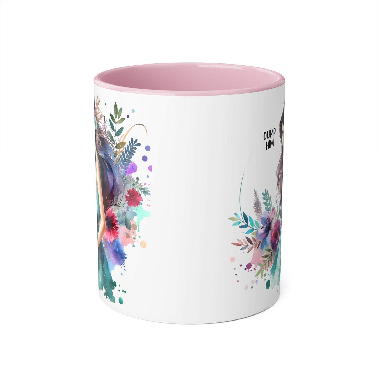 Whimsical Motivational Accent Mug, Inspirational Gift Mug, Cute Coffee Cup, Flower Art Drinkware, Unique Present for Friends