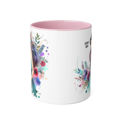 Whimsical Motivational Accent Mug, Inspirational Gift Mug, Cute Coffee Cup, Flower Art Drinkware, Unique Present for Friends