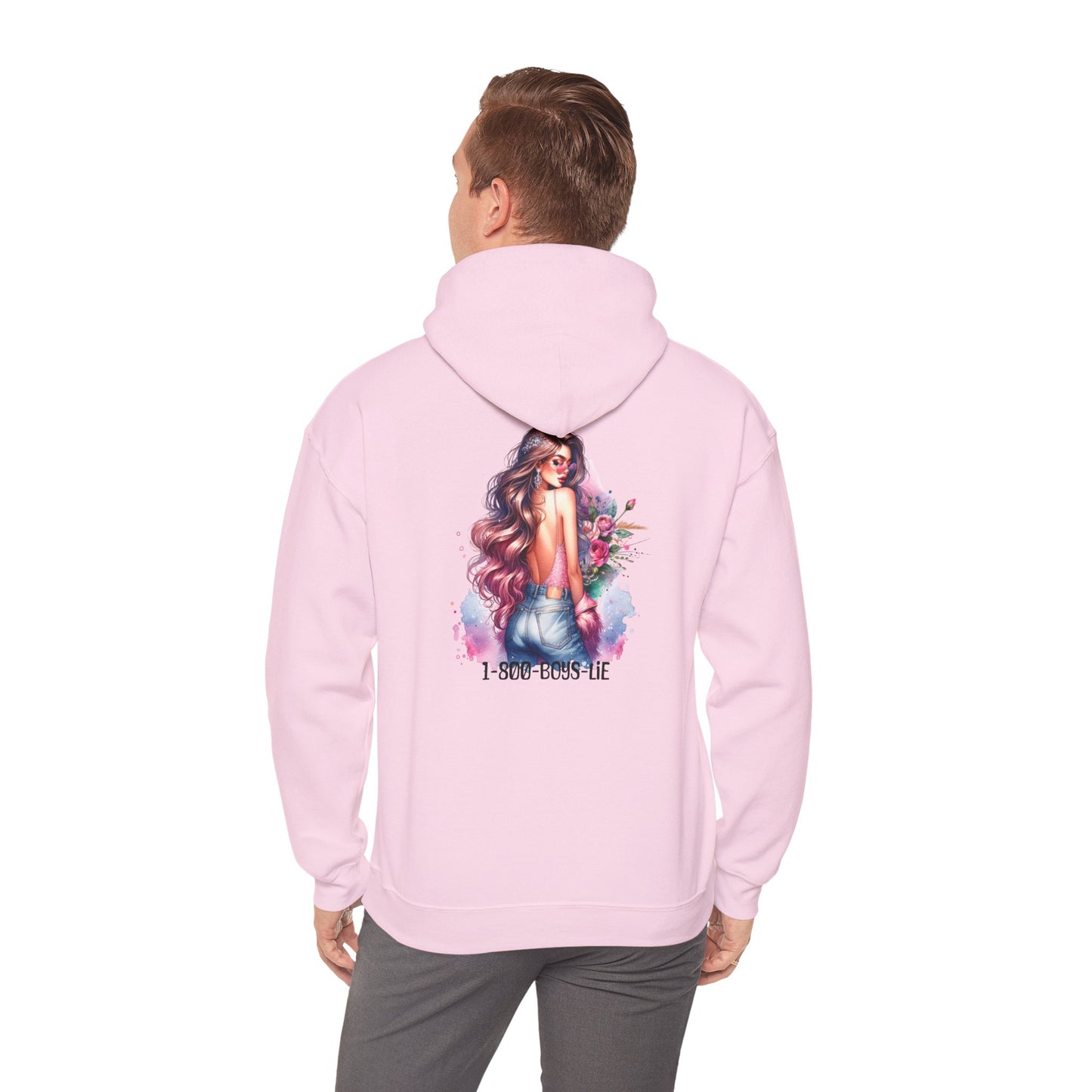 1-800-Boys-Lie Floral Art Hooded Sweatshirt, Cozy Unisex Hoodie, Everyday Wear, Gift for Her, Casual Style