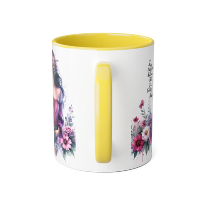 I Was Married Before But I'm Better Now Humoristic Floral Art Accent Mug - Empowering Quote, Gift for Her, Coffee Lover, Floral Design, Inspirational Drinkware