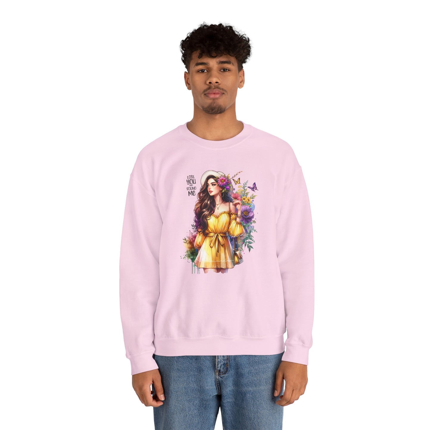 Lost You And Found Me Floral Art Crewneck Sweatshirt, Cozy Unisex Sweater, Gift for Her, Spring Fashion, Inspirational Apparel