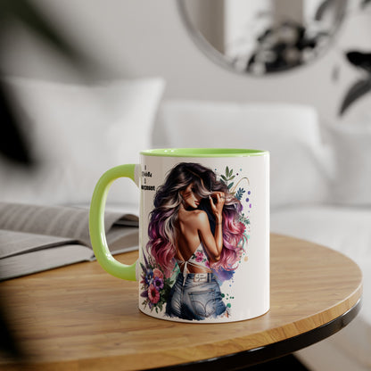 Chic Floral Accent Mug, Inspirational Gift, Ideal for Coffee Lovers, Home Decor, Unique Birthday Gift, Stylish Ceramic Cup