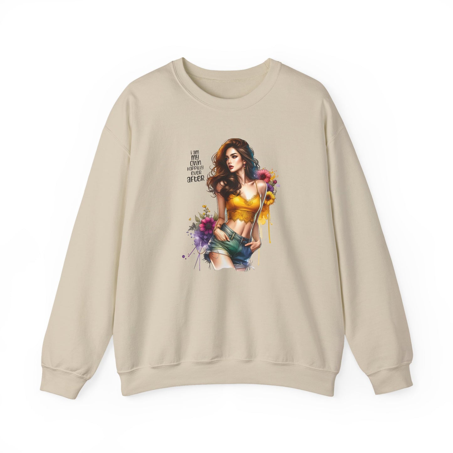I Am My Own Happily Ever After  Stylish Inspirational Crewneck Sweatshirt, Cozy Unisex Pullover, Art Print Sweatshirt, Gift for Her, Everyday Wear, Colorful Design