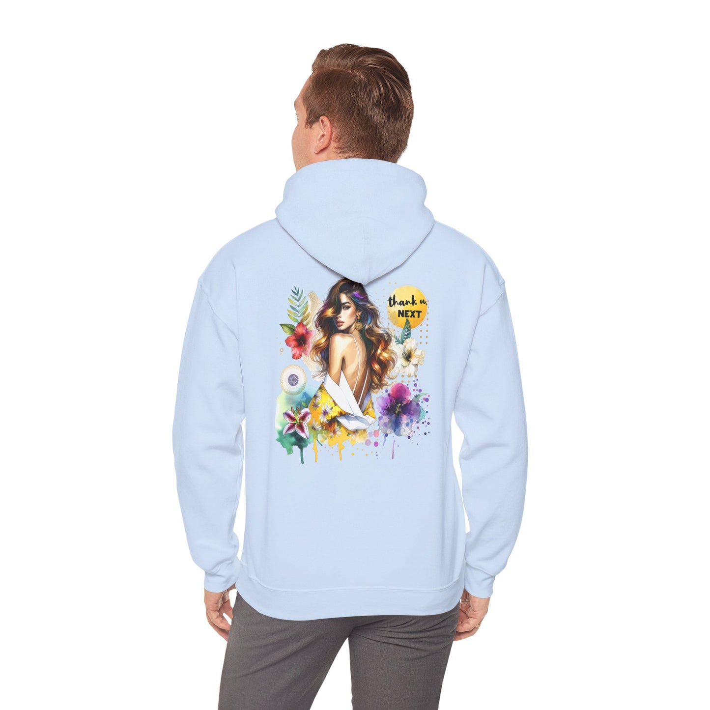 Thank U, Next Colorful Graphic Hooded Sweatshirt, Cozy Unisex Hoodie, Trendy Streetwear, Personalized Gift, Summer Vibes, Art-Inspired Fashion