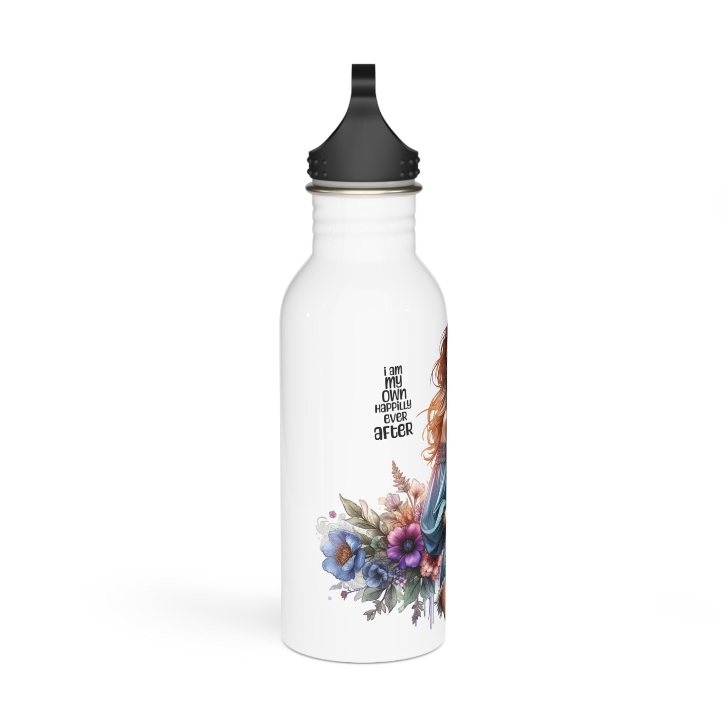 I Am My Own Happily Ever After Floral Fantasy Water Bottle - Inspirational Design for Everyday Use, Eco-Friendly Hydration, Perfect Gift for Friends and Quotes Lovers