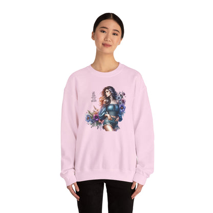I Am My Own Happily Ever After  Floral Aesthetic Crewneck Sweatshirt - Cozy Style for Women, Fashion Top, Gift Idea, Floral Sweatshirt, Spring/Summer Wear
