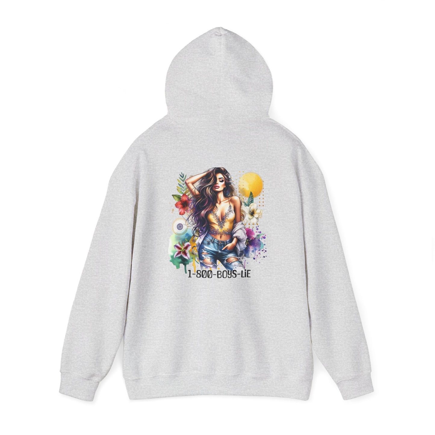 1-800-Boys-Lie Vibrant Floral Sweatshirt for Free Spirits, Comfortable Hoodie, Great for Spring, Casual Wear, Gift for Friends
