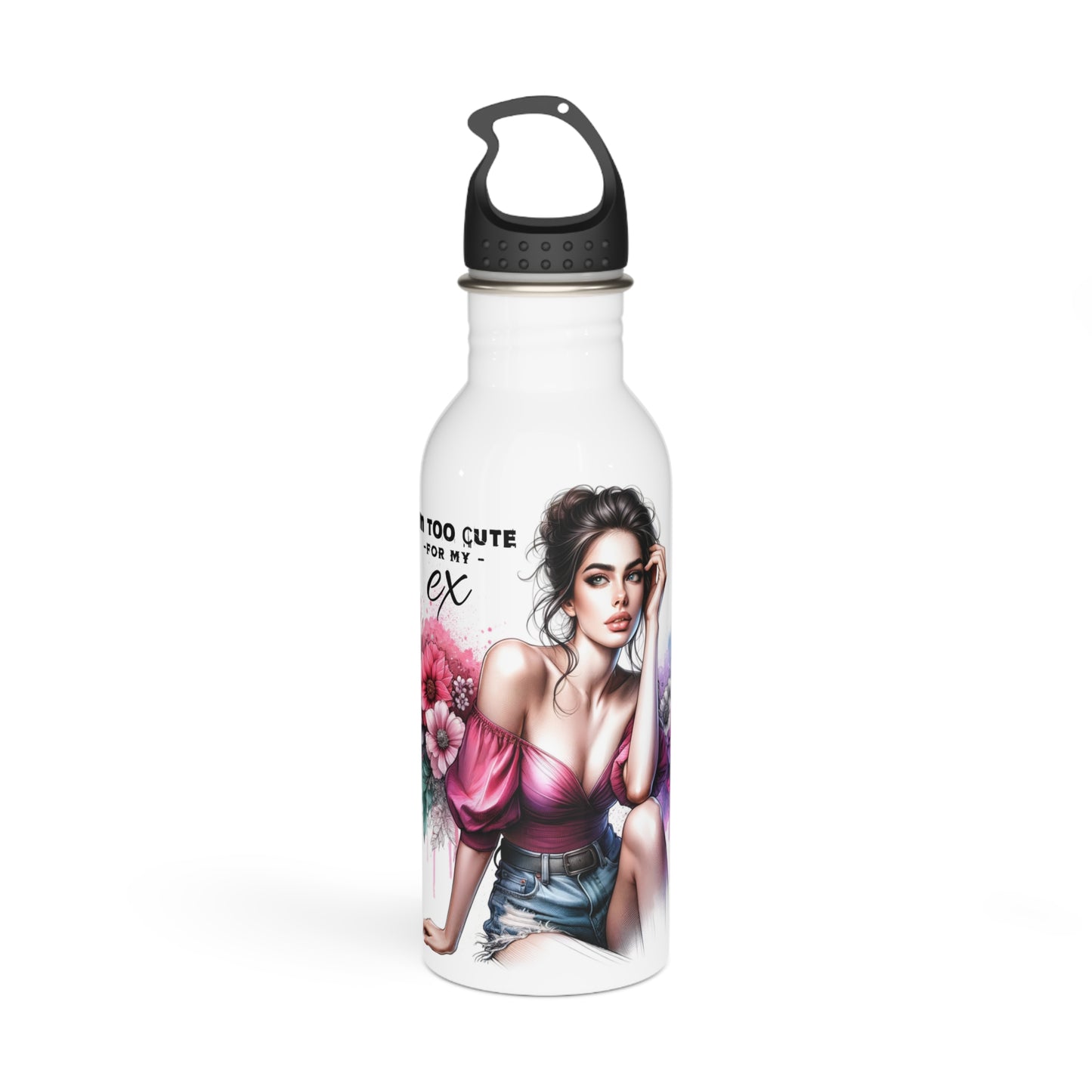 I'm Too Cute For My Ex  Water Bottle - Stylish Hydration for Her, Gift for Friends, Wedding Favors, Birthday Present, Gym Accessory
